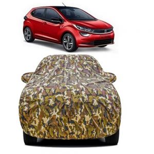 Waterproof Car Body Cover Compatible with Altroz with Mirror Pockets (Jungle Print)